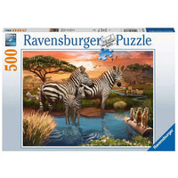 Puzzel 500 Zebra bij de drinkplaats