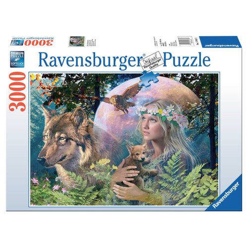 Puzzel 3000 Wolven in maneschijn