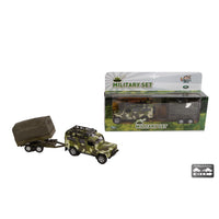 Auto Landrover "Military Defender" Met Aanhanger