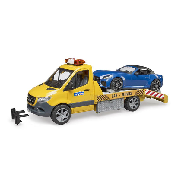 Bruder Mercedes Benz Sprinter Autotransporter en Bruder Roadster + Licht en Gelu