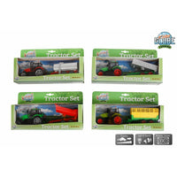 Kids Globe tractor met aanhanger die cast licht geluid 4ass