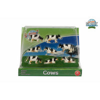 Kids Globe koeien zwart/wit liggend en staand 8stuks 1:87