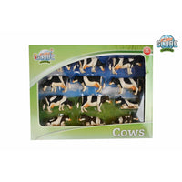 Kids Globe koeien zwart/wit liggend en staand 12stuks 1:32
