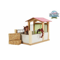 Kids Globe paardenbox 14x21,8x14cm 1:24 roze