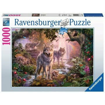 Puzzel 1000 Wolvenfamilie in zomer