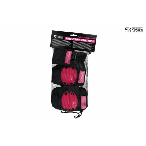 Street Rider skate beschermset 6 delig roze/zwart small