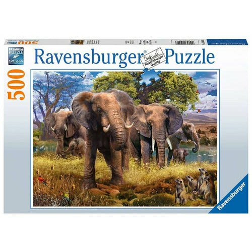 Puzzel 500 Olifantenfamilie