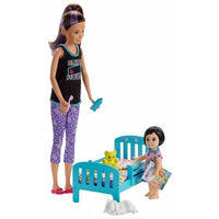 Barbie Babysitter met bedje