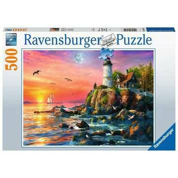 Puzzel 500 Vuurtoren in de avond