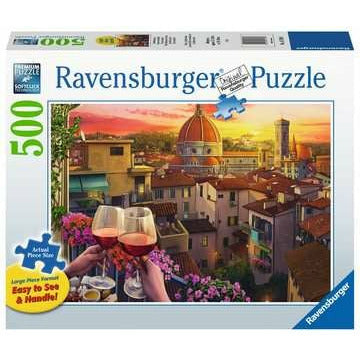 Puzzel 500BIG Wijn drinken op het t
