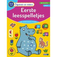 Oefenboek met stickers - Eerste leesspelletjes 5-6 j.