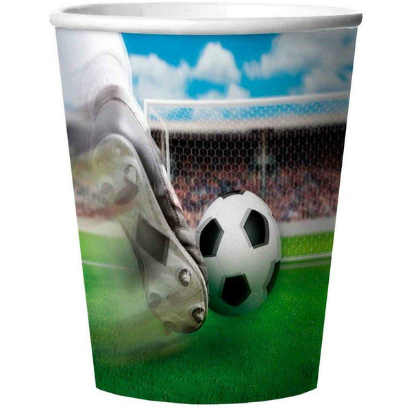 Bekertjes 3d Soccer Party 266 ml: 4 stuks 26201