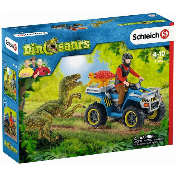 SCHLEICH Vlucht van velociraptor op quad 41466