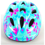 Volare Kinder Fietshelm - XS - Blauw Roze Bloemetjes - 47-51 cm - extra klein model