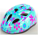 Volare Kinder Fietshelm - XS - Blauw Roze Bloemetjes - 47-51 cm - extra klein model