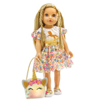 Jurk Eenhoorn Goldy 35-45cm